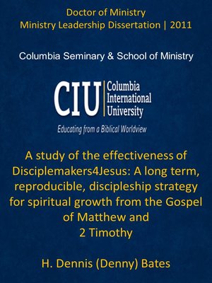 cover image of A study of the effectiveness of Disciplemakers4Jesus: